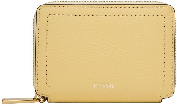 FOSSIL Kaarthoes Logan Zip Around Card Case RFID Daze Lichtgeel
