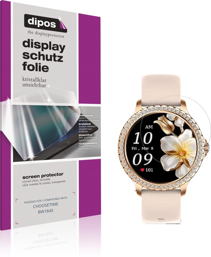 dipos – 6x Beschermfolie geschikt voor CHOOSETIME BW1845 | Krasbestendige & heldere Screenprotector Ultra-Thin