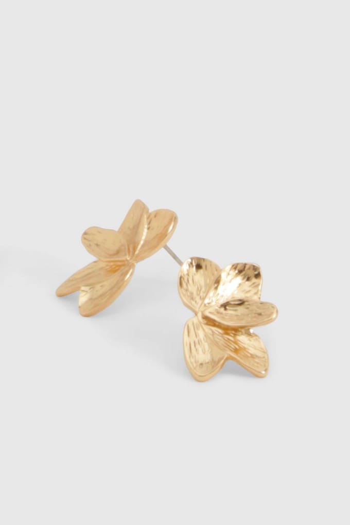 boohoo Dames Florale delicate oorbellen | Gold