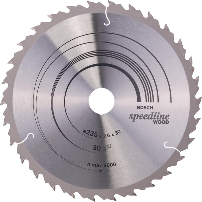 Bosch Accessories Standard for Wood Speed 2608640807 Hardmetaal-cirkelzaagblad 235 x 30 x 2.6 mm Aantal tanden: 30 1 stuk(s)