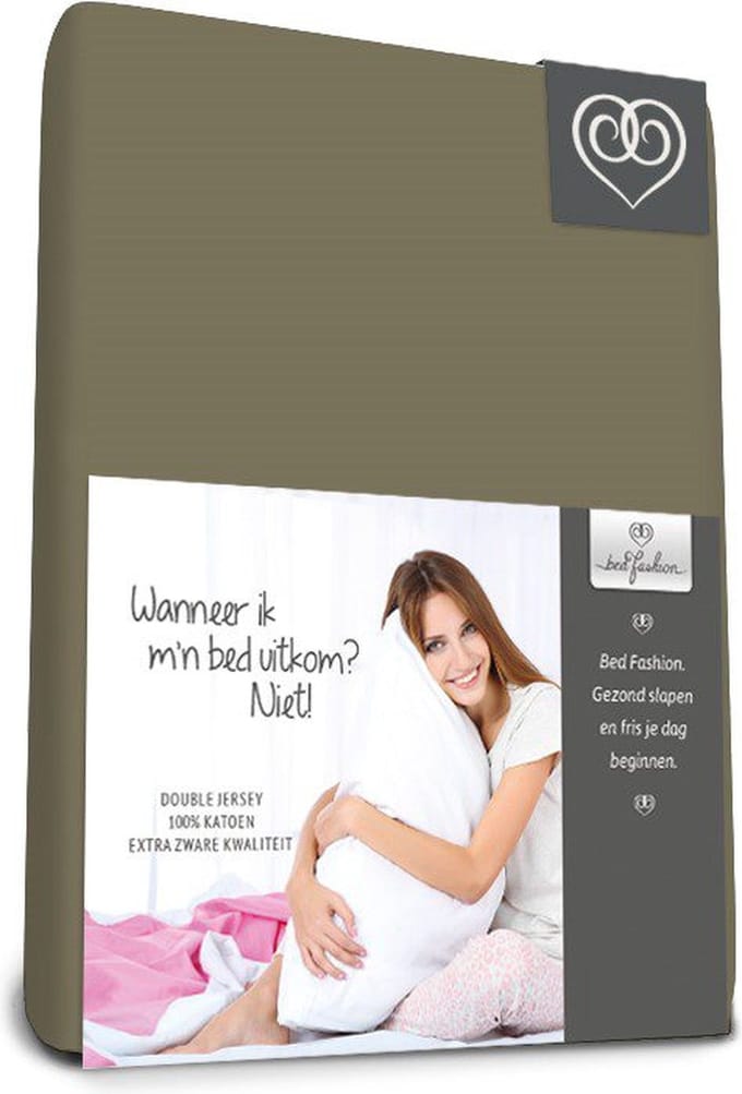 Double Jersey - Hoeslaken - 180 x 200 cm - Taupe