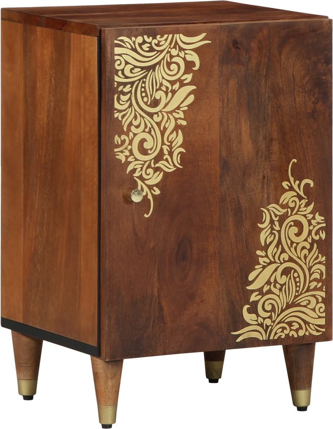 vidaXL - Badkamerkast - Honing - bruin - 38 - x - 33 - x - 58 - cm - Massief - Mango - Hout