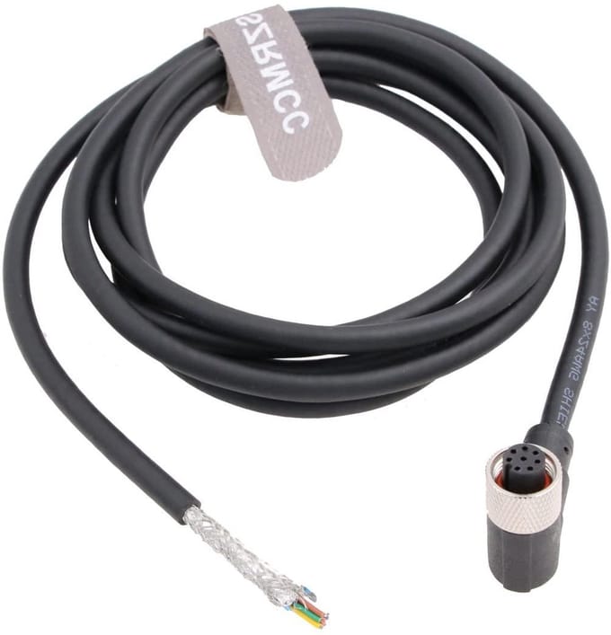 Industriële Sensor Kabel - M12 Kabel - Automatisering Controle - Rechte Hoek Connector - 3 meter - Zwart