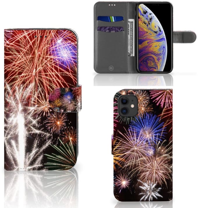 Apple iPhone 11 Wallet Case met Pasjes Vuurwerk