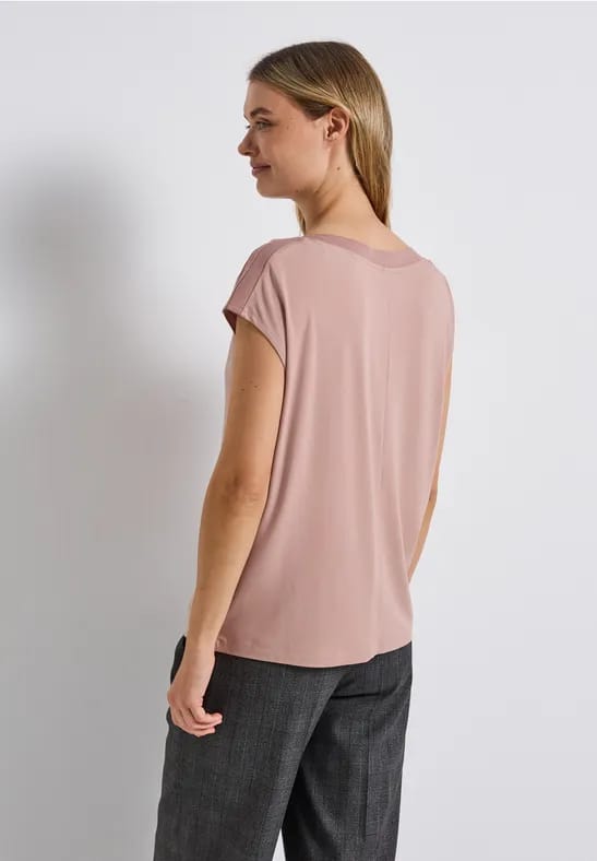 Shirt met geribd detail