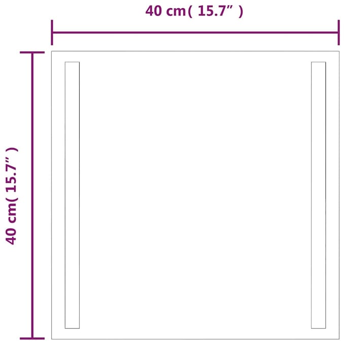 vidaXL - Badkamerspiegel - LED - 40x40 - cm