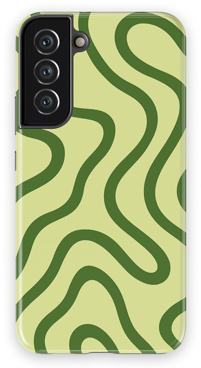 DripCase Curvy Lines Hoesje Samsung Galaxy S22 Plus | Backcover met Mag | Design Tough Case Samsung Galaxy S22 Plus Leaf Loop