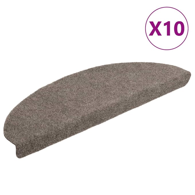 vidaXL - Trapmatten - Zelfklevend - 10 - st - 65x21x4 - cm - Beige - Halfrond - Groot
