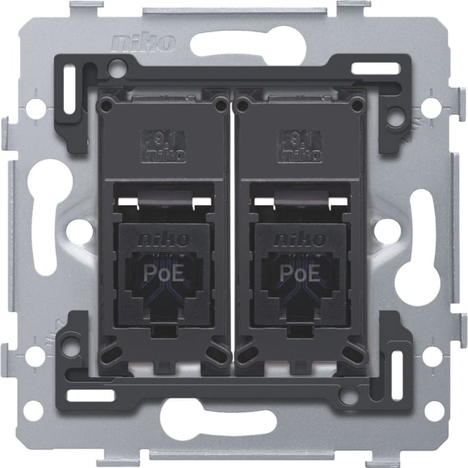Dual RJ45 UTP Cat6 PoE++ Netwerkverbinding Basis - 170-79262
