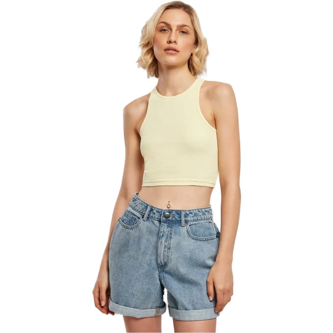 Urban Classics - Rib Crop top - XL - Geel