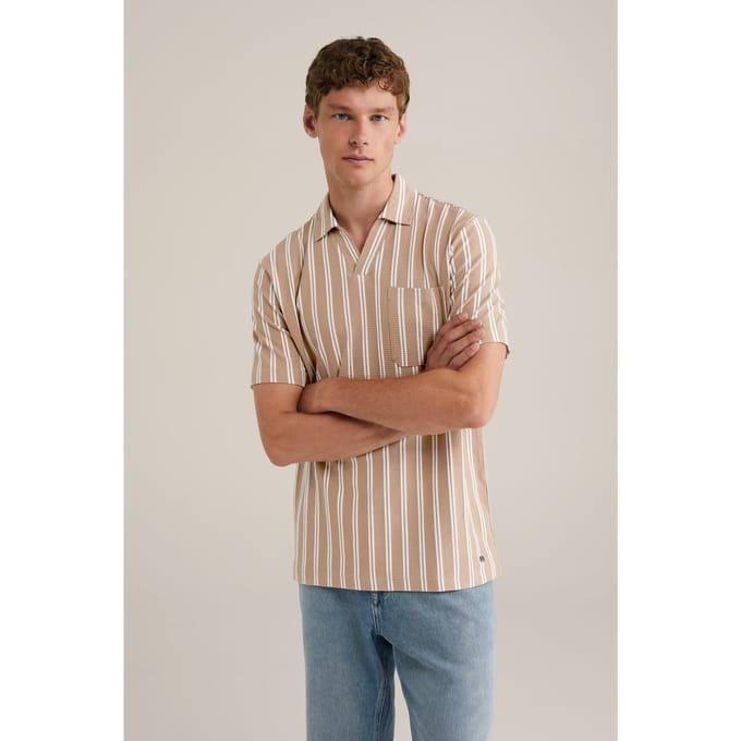 We Fashion Polo Beige Größe: S | Casual hemden Outlet | Herren | Braun