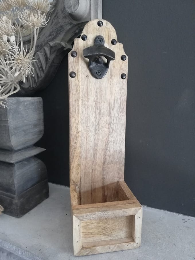 houten bieropener H40  - retro - trendy