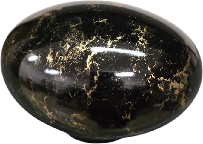 Mini Urn - Stone - Glas - Zwart, Goud - 250ml