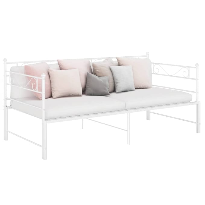 vidaXL - Slaapbankframe - uittrekbaar - metaal - wit - 90x200 - cm