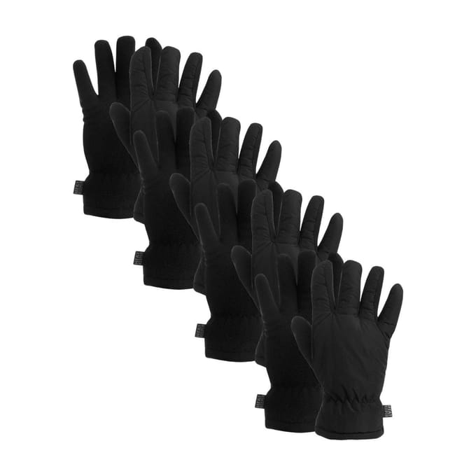 Mega thermo handschoenen dames - Zwart - One Size - 4-Paar voordeelpakket - One Size