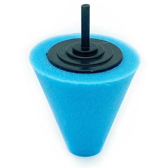 Cône de roue de polissage en éponge, 1 pièce, pour roues automobiles, utilisé pour perceuse électrique avec poignée, tête de meulage de vis bleu