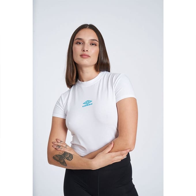 Umbro Fitted Crop T-shirt Met Korte Mouwen Wit M Vrouw