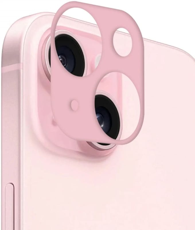Rosso Camera Lens Protector Geschikt voor Apple iPhone 15 / iPhone 15 Plus | Camera Bescherming | Case Friendly | Ultra Dun Glas | Roze