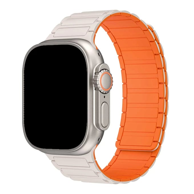 2+2 | Apple Watch Bandje Zyro - Siliconen - Sterrenlicht Oranje
