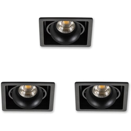 KS Verlichting Inbouwspot Bjorn 1 zwart set 3 stuks