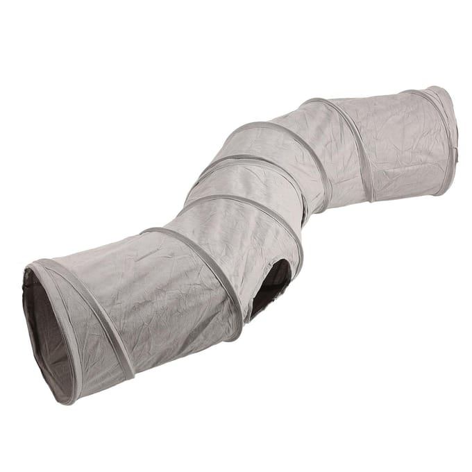 Kattentunnel Opvouwbaar Interactief Knisperend Grote Ruimte Kittentunnel Speelgoed voor Katten Kittens Klein gray