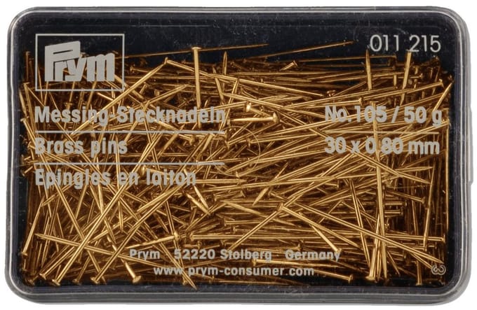 PRYM Messing spelden 105 zilver kleur 0,80x30mm 011215 - Spelden - Prym