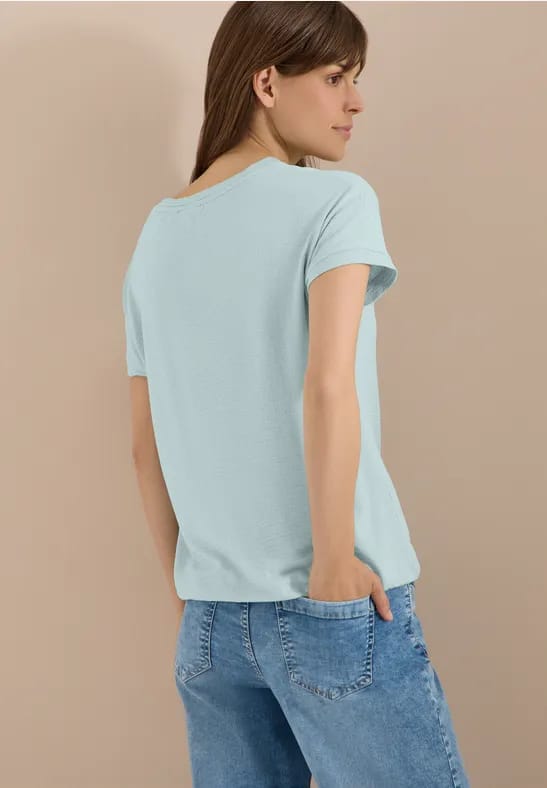 Shirt met ronde hals en structuur