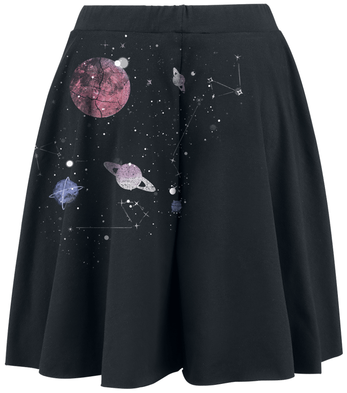 Outer Vision Minirok - Planetarium - M tot XXL - voor Vrouwen - zwart