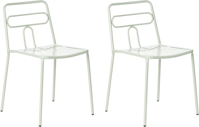 AGEROLA - Set van 2 tuinstoelen - Groen - Staal