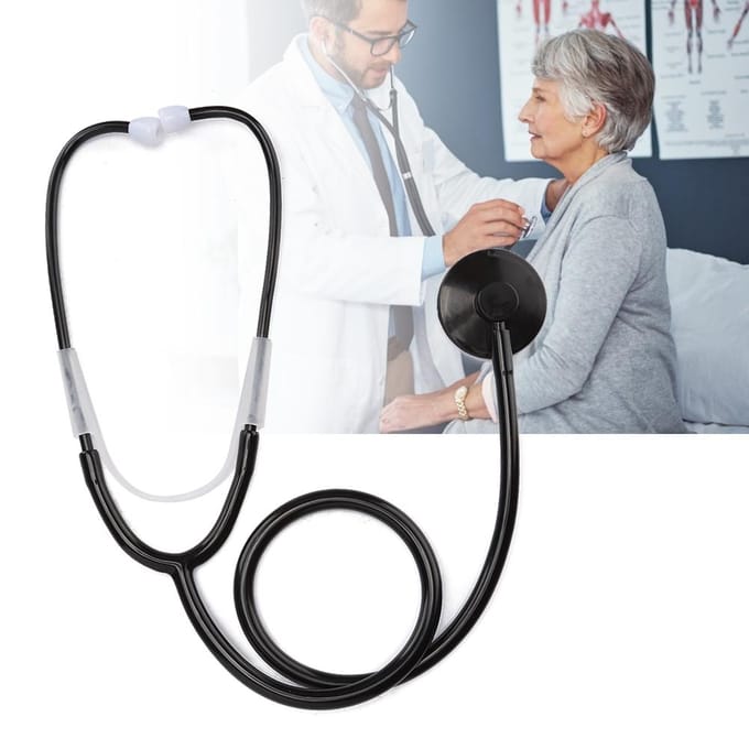 Professionele Stethoscoop met Enkele Kop Aluminiumlegering Hart Long Detectie Echoscoop Zwart