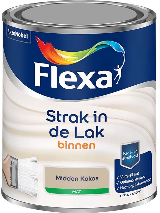Flexa - Strak In De Lak Binnenlak Mat - Midden Kokos - Mengverf - 750 Ml