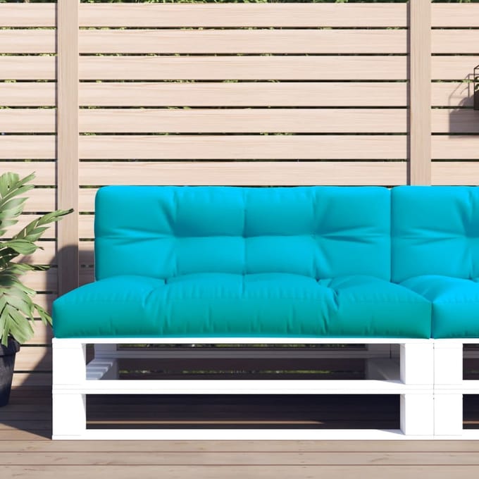 vidaXL Palletkussen 120x40x12 cm stof turquoise