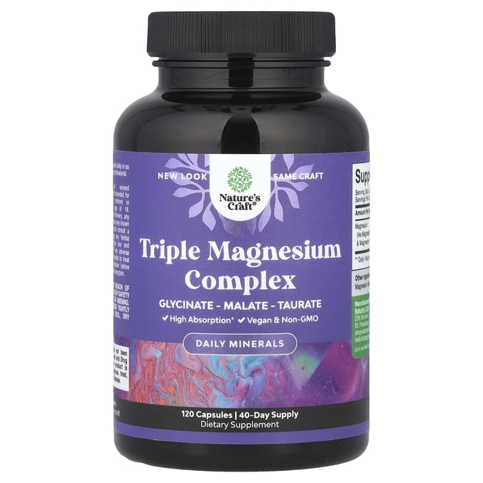 Nature's Craft, Complexe Triple Magnésium, 120 Capsules