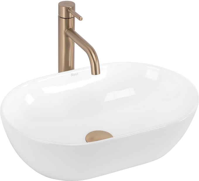 Rea Amelia 45 - Opzetwastafel - Wit - 45X31X12,5Cm