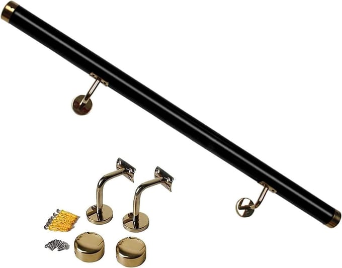 Trapleuning PVC - Steunrail Hout - Veilig Traplopen - Hoge Kwaliteit - 1 Meter - Zwart