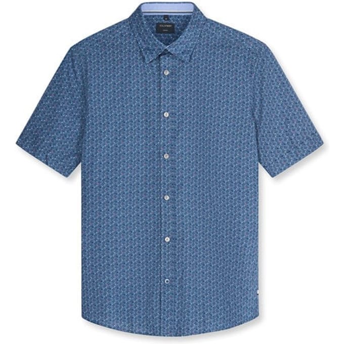 OLYMP Casual Overhemd, Regular Fit, Kent, Marineblauw