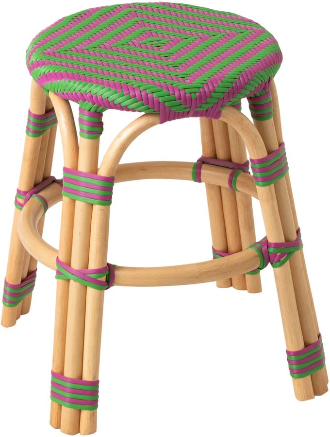 J-Line kruk Geo - riet - roze/groen - 2 stuks