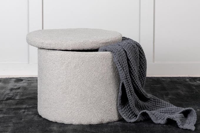 Svea - Blaze poef - teddy - grijs