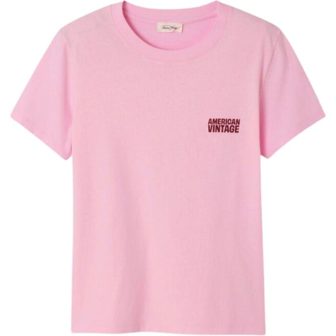 American Vintage Ykobow T-shirts Roze Yko02ch26