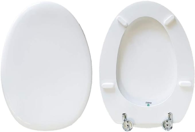 Toiletbril Polyester - WC Deksel - Badkamer Vernieuwing - Universeel Verstelbaar - Standaard Afmeting - Glans Wit