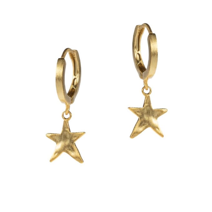 Lauren Sterk Amsterdam - oorbellen - hangers - ster - verguld - extra coating