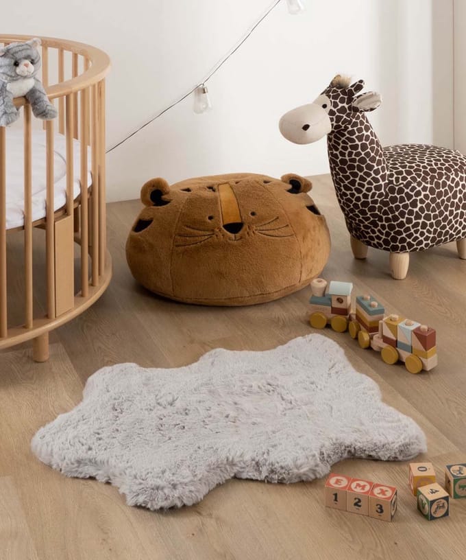 Kindervloerkleed schaap - Fluffy lichtgrijs 55x80