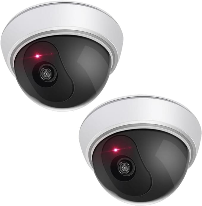 Dummy Camera met Rood LED Licht - Set van 2 voor Videobewaking en Warenbeveiliging