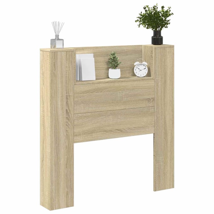 vidaXL - Opslag - hoofdeinde - met - LED - Sonoma - Eiken - Bewerkt - hout
