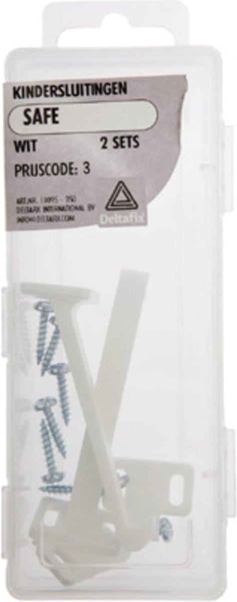 Deltafix kindersluiting witsafe - 2 sets - voor kastdeurtjes en lades