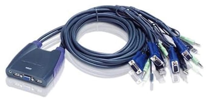 4-poorts USB VGA KVM-switch met audio voor meerdere computers