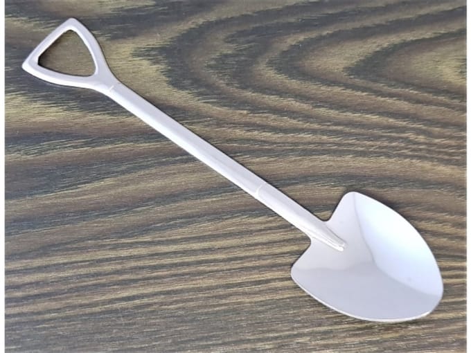 Set van 6 zilverkleurige dessertlepels / schepjes
