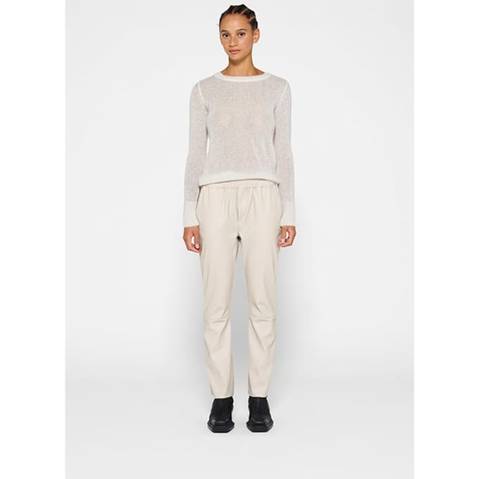 10DAYS Leather Look Flared Jogger Light Safari Größe: L | Lederhosen Outlet | Damen