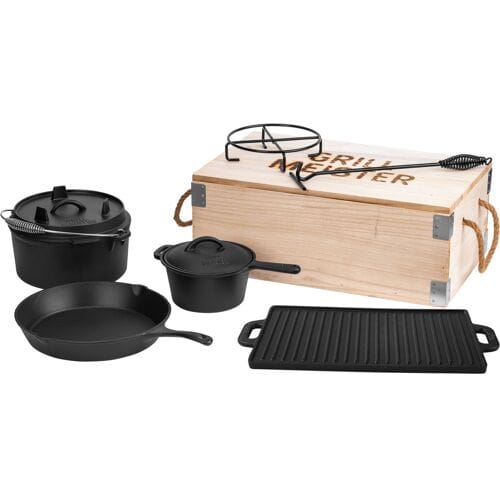GRILLMEISTER Dutch oven set 7-delig - massief gietijzer