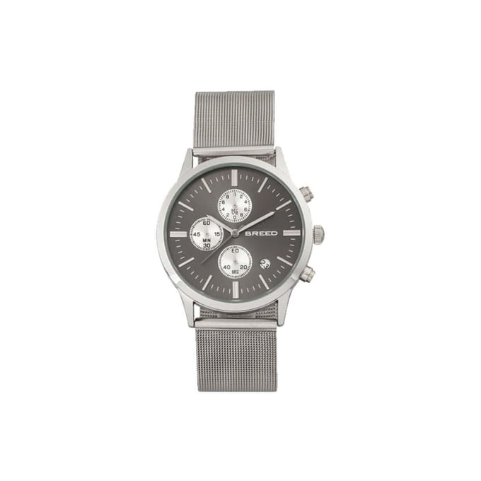Breed Espinosa chronograaf mesh-armband horloge met datum